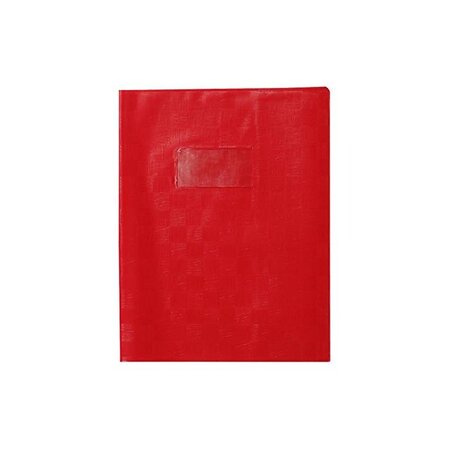 Protège-cahier Madras PVC 22/100e Avec Rabat Marque page 17x22 rouge CALLIGRAPHE