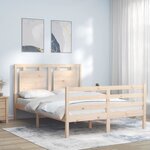 vidaXL Cadre de lit avec tête de lit 140x200 cm bois massif