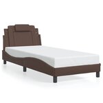 vidaXL Cadre de lit avec LED sans matelas marron 90x200 cm