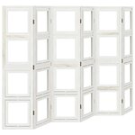 vidaXL Cloison de séparation 6 panneaux blanc bois de paulownia massif