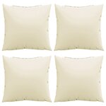 vidaXL Coussins de canapé lot de 4 crème 60x60 cm tissu