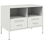 vidaXL Meubles TV 2 Pièces blanc 68x39x50 5 cm acier