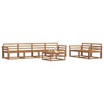vidaXL Ensemble de canapés d'extérieur 7 Pièces Naturel