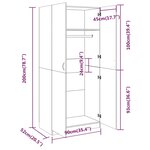 vidaXL Garde-robe Chêne marron 90x52x200 cm Bois d'ingénierie
