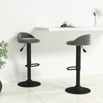 vidaXL Tabourets de bar lot de 2 gris foncé velours