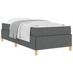 vidaXL Cadre de lit avec matelas Gris foncé 90 x 190 cm tissu