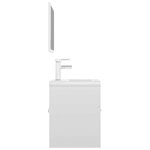 vidaXL Ensemble de meubles de salle de bain Blanc brillant Aggloméré
