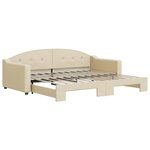 vidaXL Lit de jour avec lit gigogne crème 90x200 cm tissu