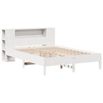 vidaXL Lit bibliothèque sans matelas blanc 135x190 cm bois pin massif