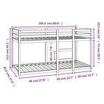 vidaXL Lit superposé sans matelas 90x200 cm bois de pin massif