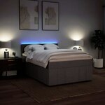 vidaXL Sommier à lattes de lit avec matelas Taupe 140x190 cm Tissu