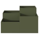 Jardinière vidaXL 100x100x48 cm Vert olive Acier