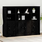 vidaXL Highboard Chêne noir 132 x 35 5 x 103 5 cm Bois d'ingénierie