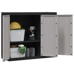 vidaXL Armoire de rangement d'extérieur gris et noir 97x37x85 cm PP