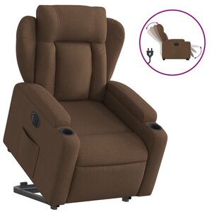 vidaXL Fauteuil inclinable électrique marron tissu