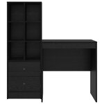 vidaXL Bureau avec tiroir avec étagère avec stockage 2 Pièces Chêne noir
