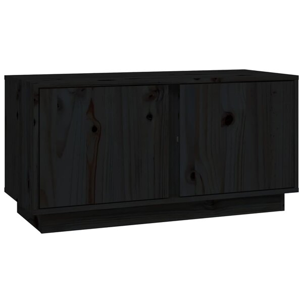 vidaXL Meuble TV Noir 80x35x40 5 cm Bois de pin massif