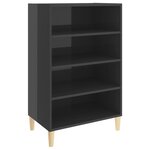 vidaXL Buffet gris brillant 57x35x90 cm bois d'ingénierie