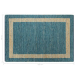 vidaXL Tapis fait à la main Jute Bleu 80x160 cm