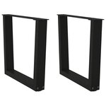 vidaXL Pieds de table basse en forme de V  2 pièces  noir  60 x (42-43 3) cm  acier