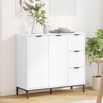 vidaXL Buffet avec tiroir Blanc 89 5 x 33 x 82 cm Bois d'ingénierie