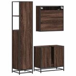 vidaXL Ensemble de meubles de salle de bain 3 Pièces Chêne marron
