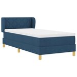 vidaXL Lit à ressorts avec matelas Bleu 90 x 190 cm tissu