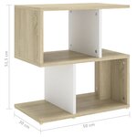Vidaxl tables de chevet 2 pièces blanc et chêne 50x30x51 5 cm aggloméré