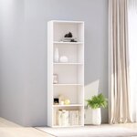 vidaXL Bibliothèque à 5 niveaux Blanc 60x30x189 cm Bois d'ingénierie