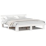 vidaXL Cadre de lit Blanc 200 x 200 cm Bois de pin massif