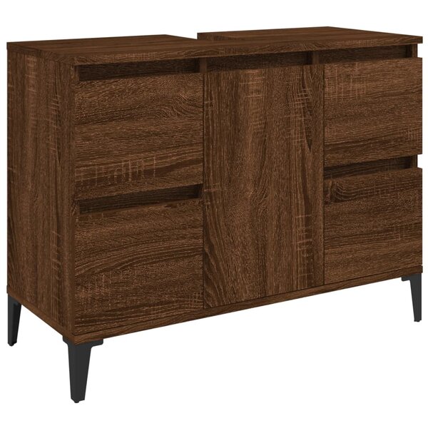 vidaXL Meuble d'évier chêne marron 80x33x60 cm bois d'ingénierie