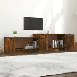 vidaXL Meuble TV Chêne fumé 158 5x36x45 cm Bois d'ingénierie