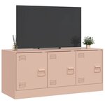 vidaXL Meuble TV rose 99x39x44 cm acier