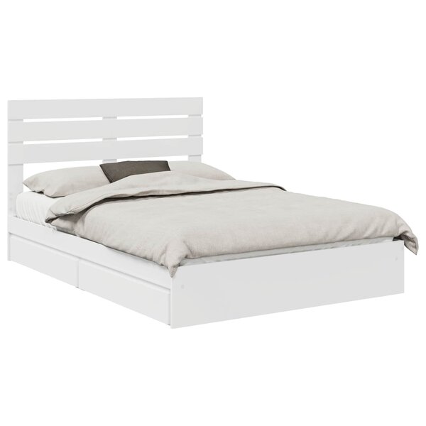 vidaXL Lit de Rangement Blanc 160 x 200 cm Bois d'ingénierie