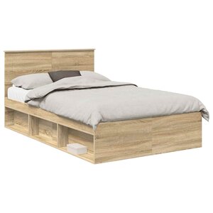 vidaXL Cadre de lit Sonoma 120 x 190 cm Bois d'ingénierie