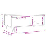 vidaXL Table basse Blanc 90x50x36 5 cm Bois d'ingénierie