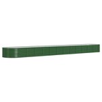 vidaXL Lit surélevé de jardin Acier enduit de poudre 512x80x36 cm Vert