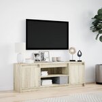 vidaXL Meuble TV avec LED chêne sonoma 139 5x34x50cm bois d'ingénierie