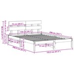 vidaXL Cadre de Lit avec Tête de Lit Marron Ciré 150x200 cm Bois de Pin Massif