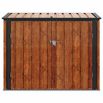 vidaXL Boîte de Rangement de Jardin Marron 151 5 x 82 x 110 5 cm Acier