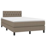 vidaXL Sommier à lattes de lit avec matelas Taupe 120x200 cm Tissu