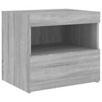vidaXL Tables de chevet avec lumières LED 2 Pièces sonoma gris 50x40x45cm