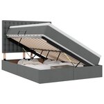 vidaXL Lit de Rangement Gris foncé 140 x 190 cm Cuir synthétique