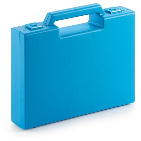 Mallette plastique bleu à poignée sortante 160x222x39 mm (lot de 20)