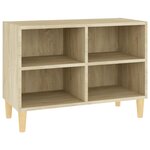 vidaXL Meuble TV avec pieds en bois massif Chêne sonoma 69 5x30x50 cm