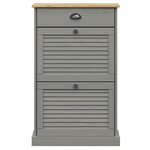 vidaXL Armoire à chaussures VIGO 60x35x96 cm gris bois massif de pin