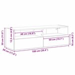 vidaXL Meuble TV mural 2 Pièces Bois Ancien 100 x 30 x 30 cm