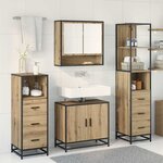 vidaXL Ensemble de mobilier de salle de bain 4 Pièces chêne artisanal