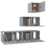 vidaXL Ensemble de meubles TV 4 Pièces Sonoma gris Bois d'ingénierie