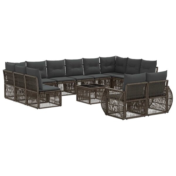 vidaXL Ensemble de canapé de jardin 13 Pièces Gris et Gris foncé
